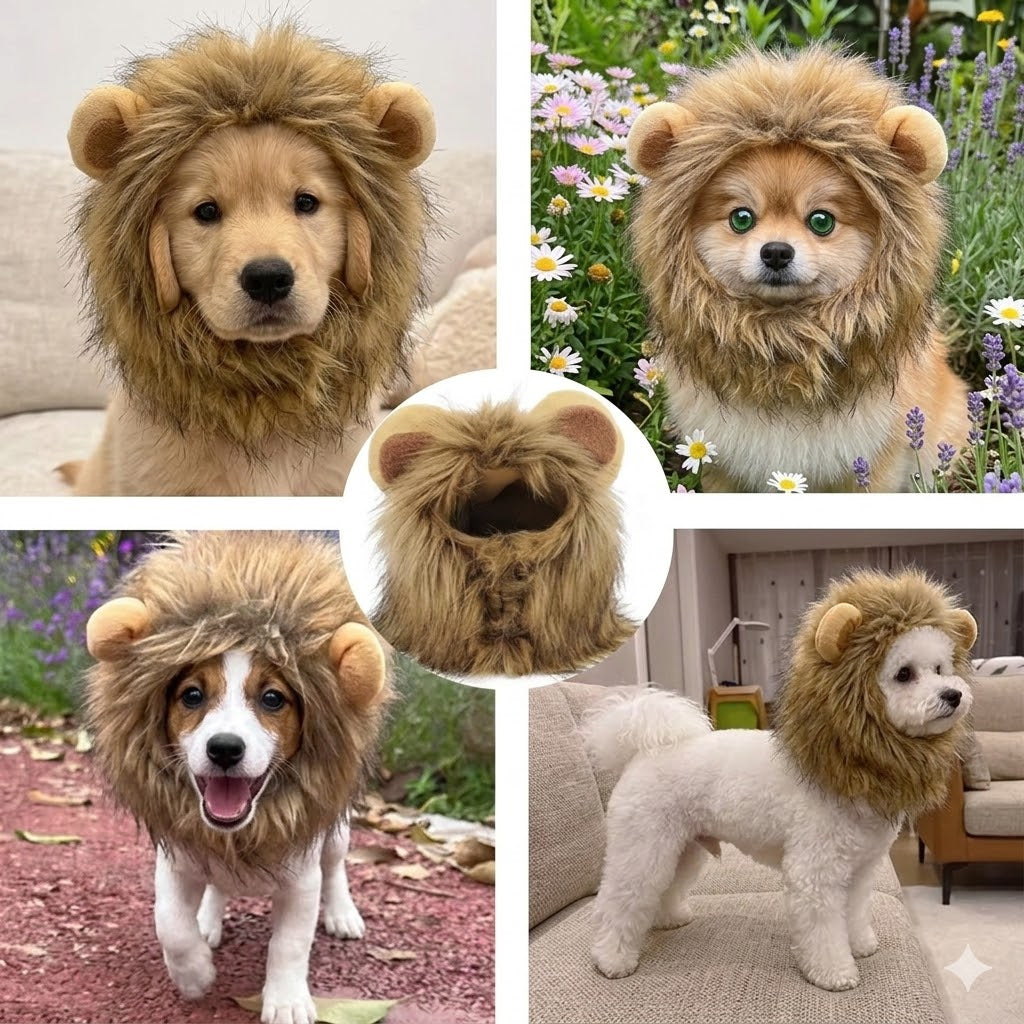 Cute and fun lion mane and ear wig for cats and dogs…
